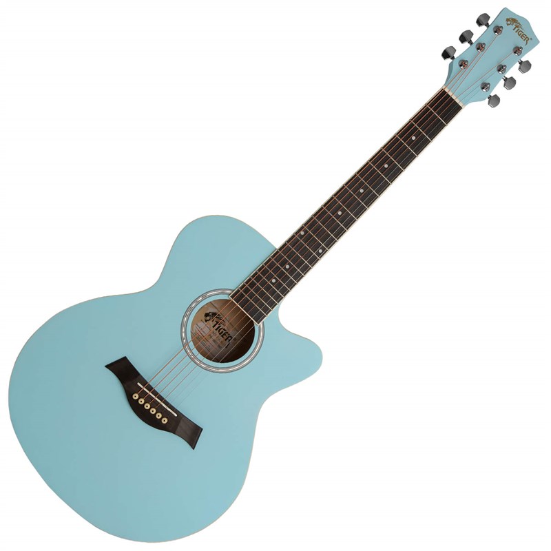 Tiger ACG1 Acoustic Guitar for Beginners 3/4 Size, Matte Light Blue