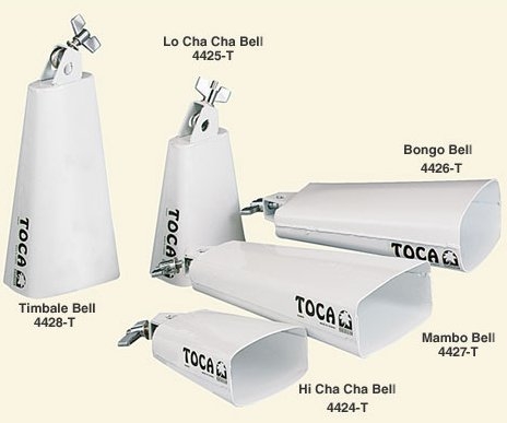 High Cha Cha White Powder Coat Toca 4424-T Contemporary Series Cowbell 
