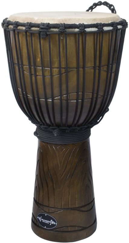 World Rhythm MDJ033 Wood Djembe, 12in, Swirl Natural