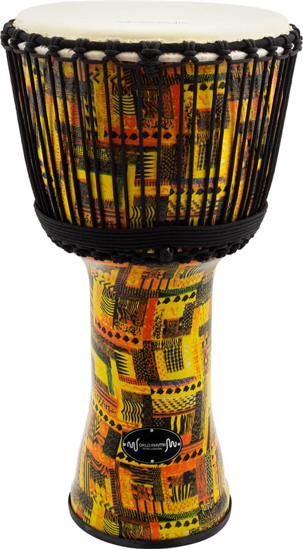 World Rhythm MDJ003 Rope Tuned Djembe, 12in, Orange