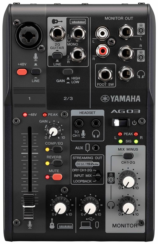 Yamaha AG03 MK2 3-Channel Mixer with USB Interface