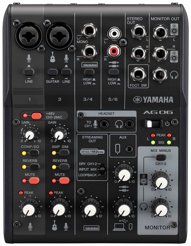 Yamaha AG06 MK2 6-Channel Mixer with USB Interface