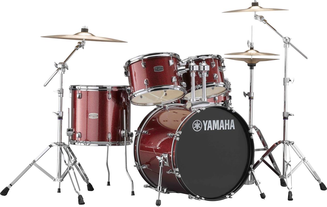 Yamaha Rydeen 5 Piece Rock Kit with Cymbals, Burgundy Glitter